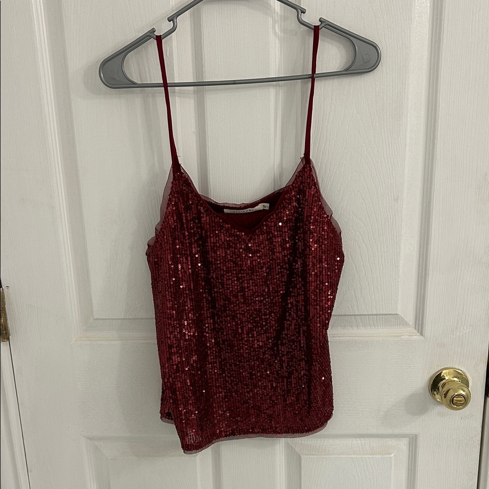 Ellison Sparkling Red Sequin Camisole